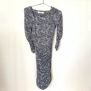 Reiss Zebra Square Neck Gather Mini Dress Size XS